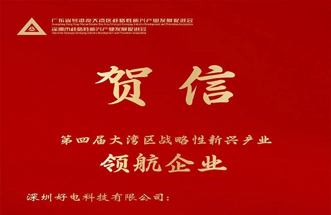 好電科技榮獲2024年大灣區(qū)戰(zhàn)略性新興產(chǎn)業(yè)“領(lǐng)航企業(yè)”